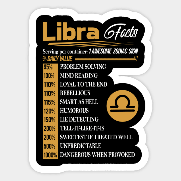 LIBRA FACTS Sticker by BTTEES